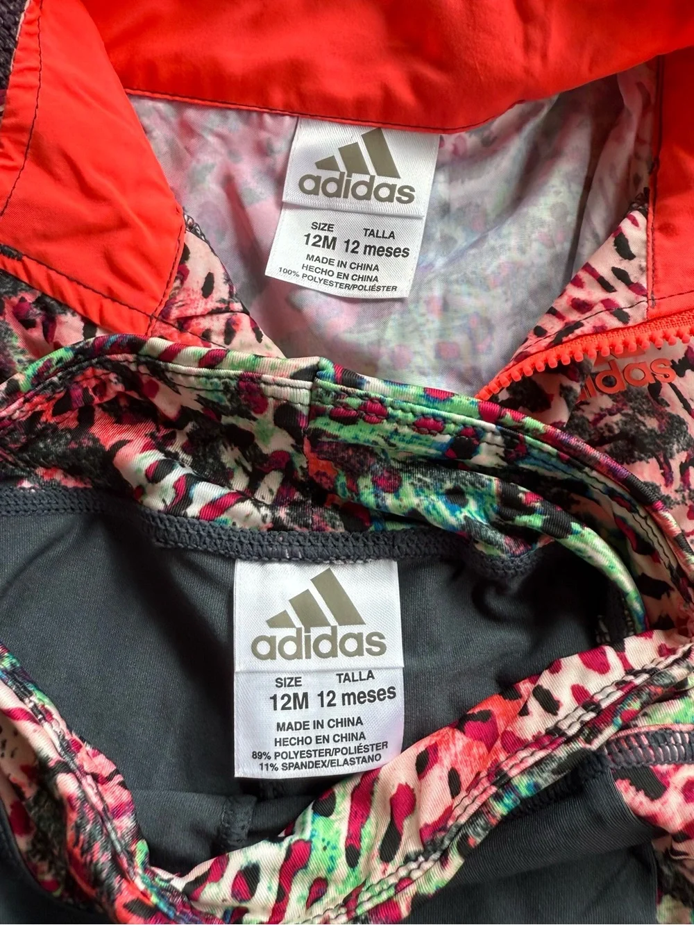 Adidas Tracksuit Matching Set Size 12 Months Multicolor Leopard Pink